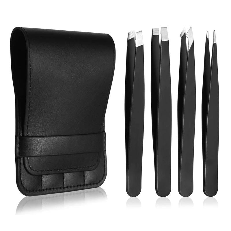 Профессиональный набор пинцетов для бровей из нержавеющей стали с наклонными/изогнутыми/плоскими наконечниками ножницы удаления вросших волос на лице