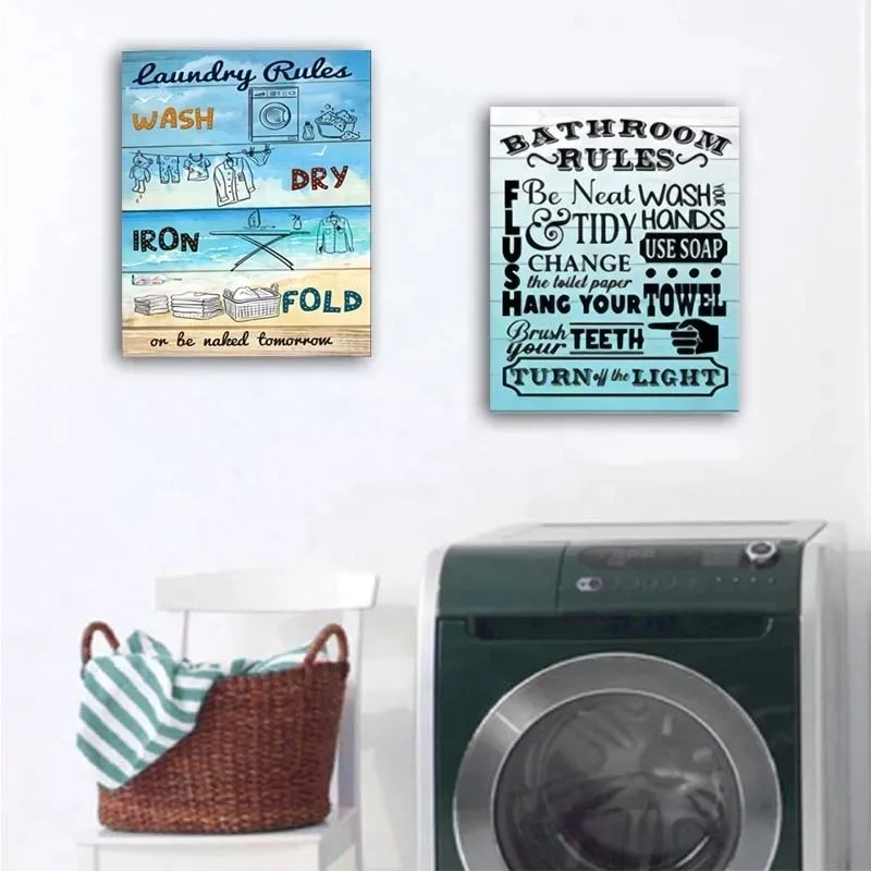  Modern Custom size pattern print wood background bathroom laundry room wall