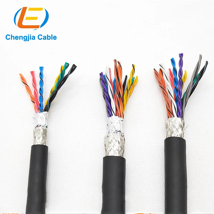 TPU Double Sheath Pair Twist Shielded Ultra Flexible Cable drag chain cable PUR TPE Twisted Multi Pair Shielded Signal Cable