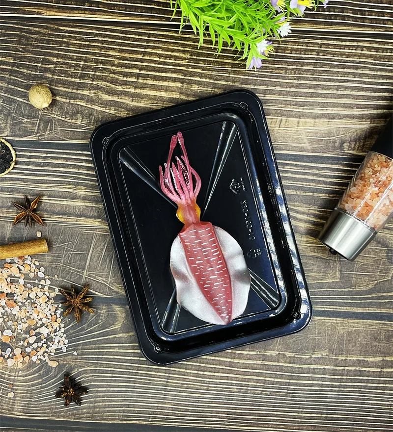 Disposable food tray PP black packaging plastic food  tray for supermarket display