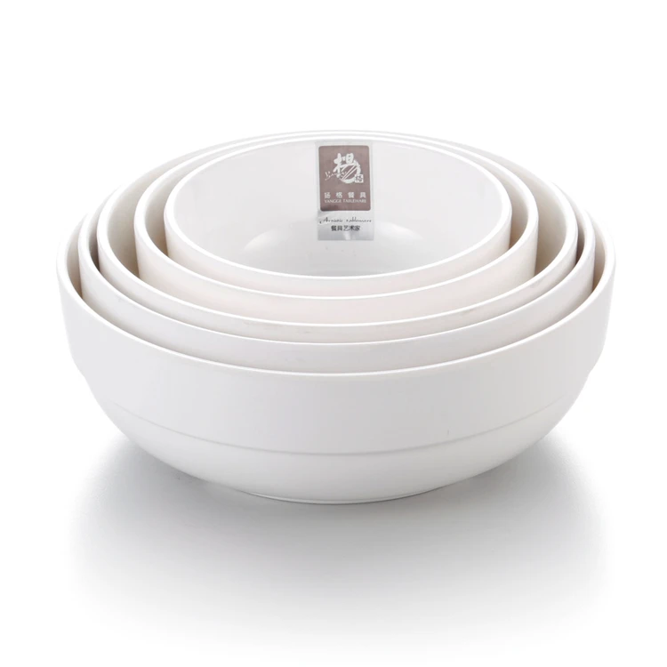 Hot sale white melamine round Korean noodle bowl