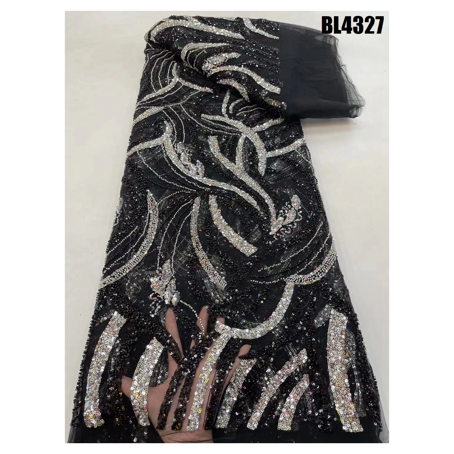 Australia  High quality embroidery beads fabric net lace with rich with  lace fabric beaded