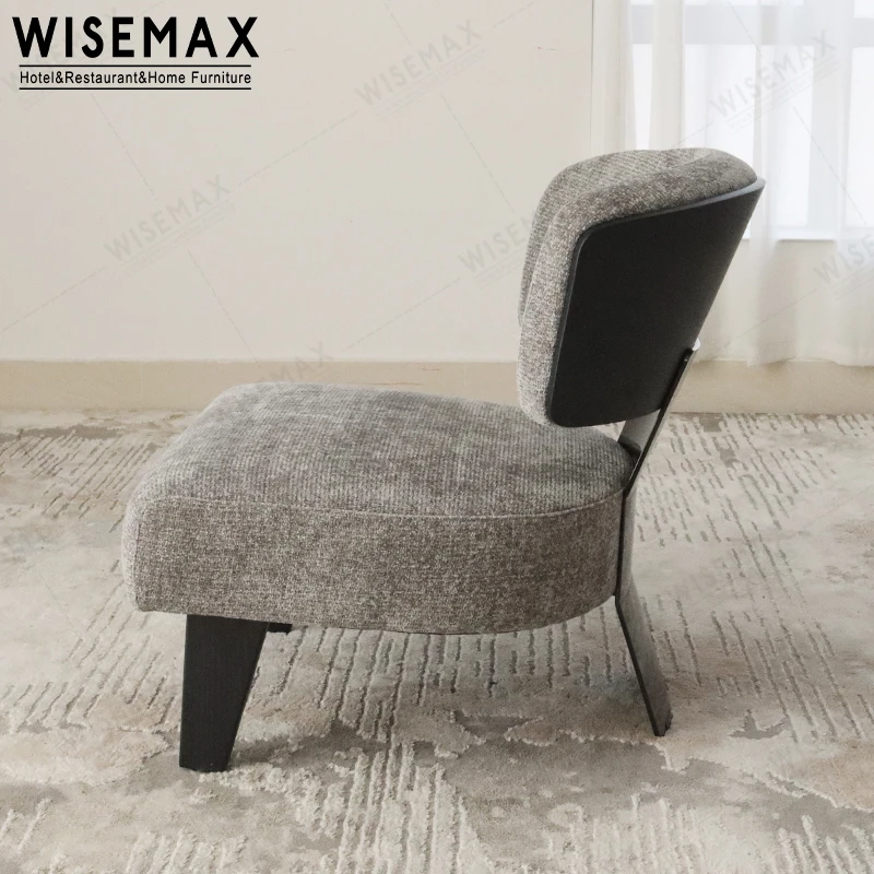 WISEMAX FURNITURE Italy hotel lounge chair living room furniture sofas fabric linen upholstered leisure accent arm sofa chair