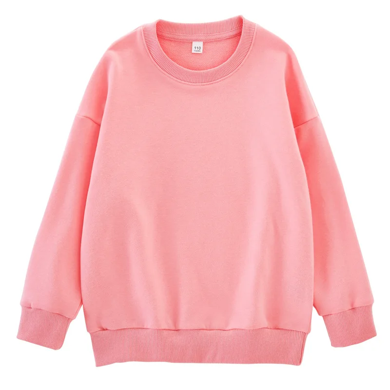 
Factory Direct Mommy and Me Matching Outfits Long Sleeve Round Neck Clothes Pullover Sweatshirt Solid Color 