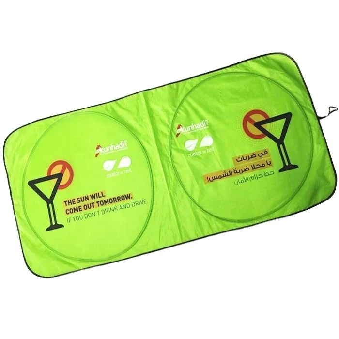 Sun protection 150x70cm car window sunshade logo printing front windshield sunshade