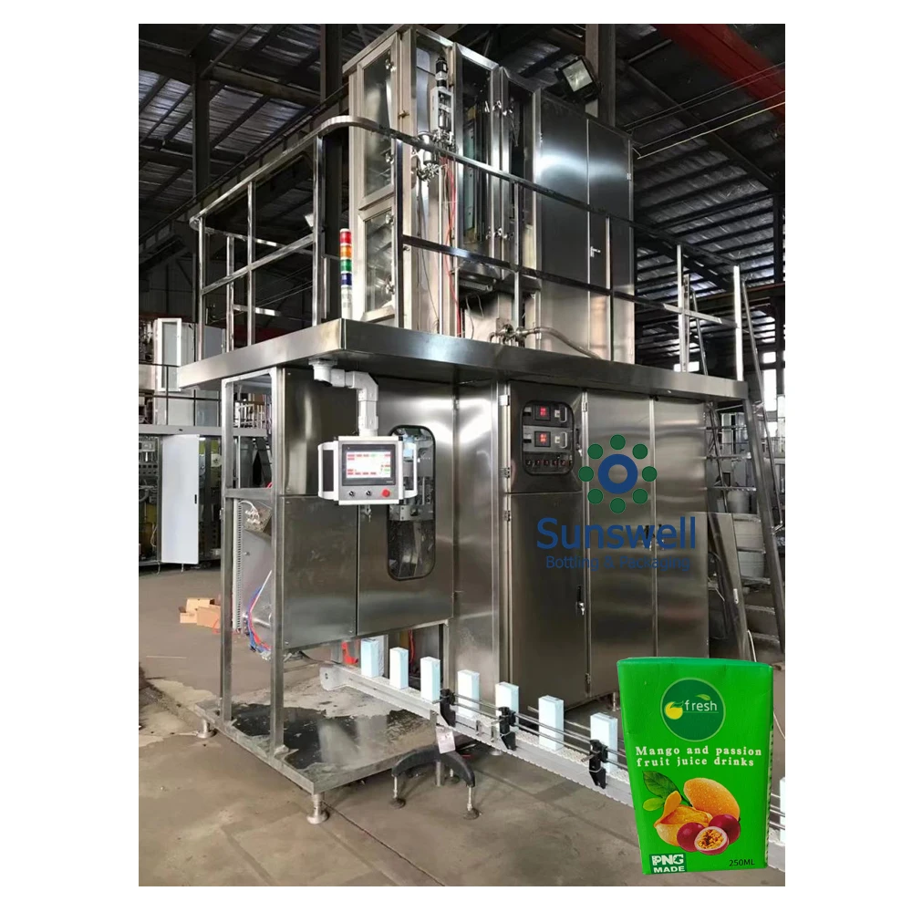 Automatic 125ml aseptic neutral liquid  filling machine for brick paper carton