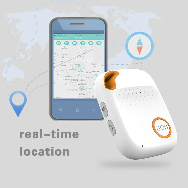 Waterproof GPS Tracker mPERS for Adults Geo Safe Zone Alarm with Big SOS Button iOS/Android App View LBS Positioning