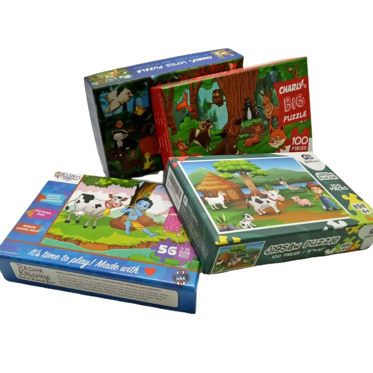 Factory Made Custom Cartoon 24 piece Cardboard Jigsaw Puzzle For Kids Educational