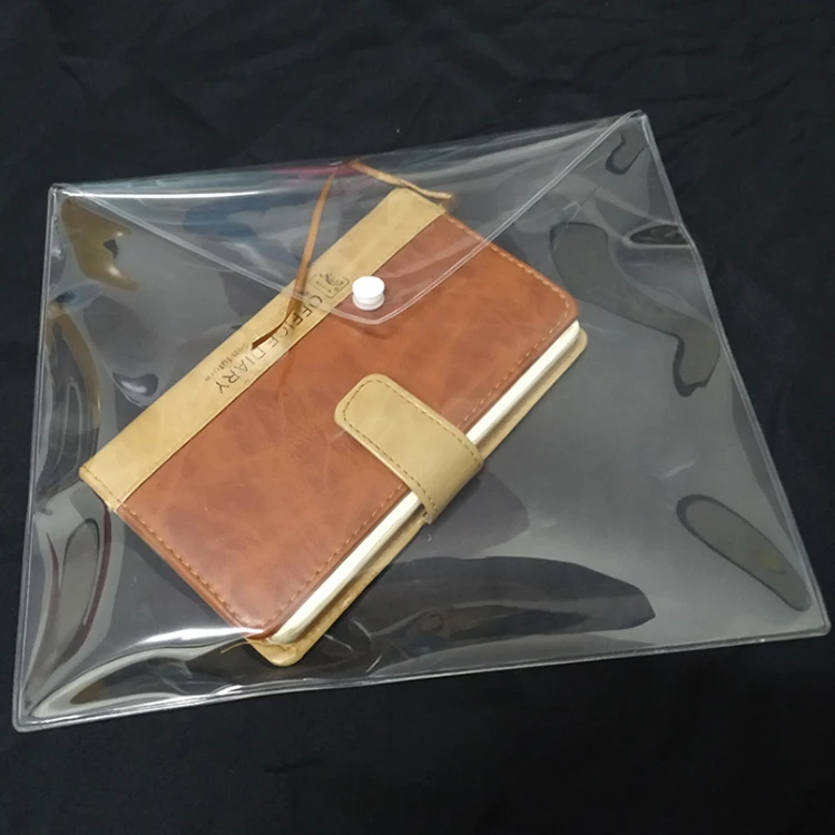 Clear Document Folders Transparent Filing Envelopes File Holder With Snap Button Closure