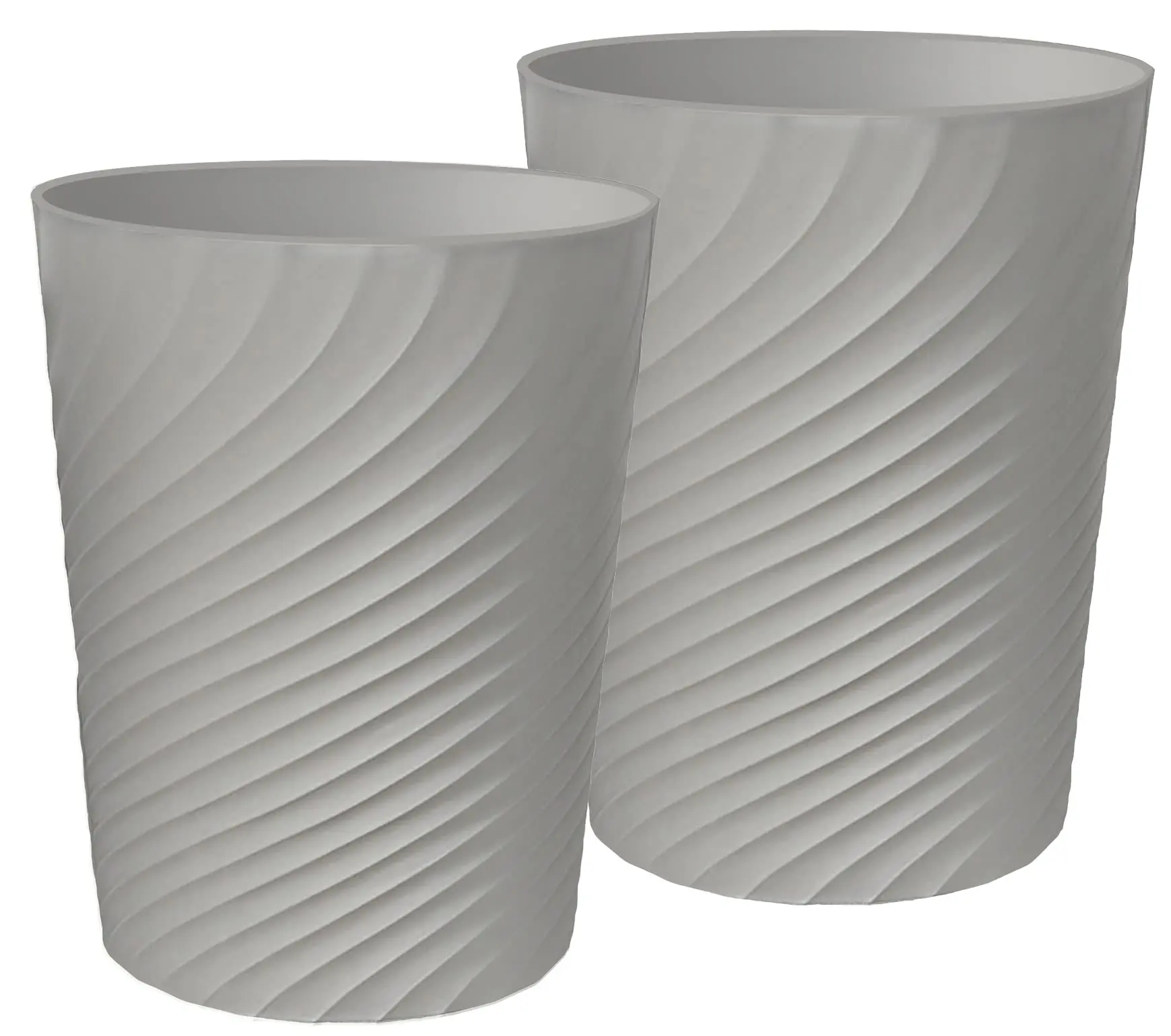 Grey  Small Trash Can Wastebasket Recycling Bin Slim Profile for Compact Spaces Bathroom, Office, Bedroom, Kitchen