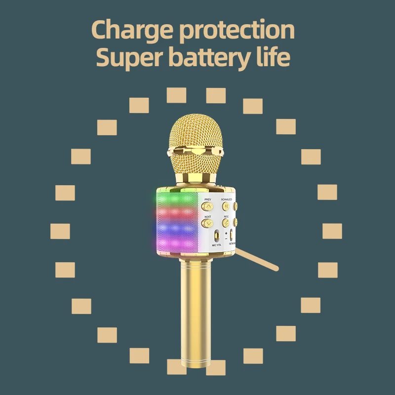 Wholesale Portable Wireless Karaoke Player Mike and Speaker 2 in 1 Wireless Microphone