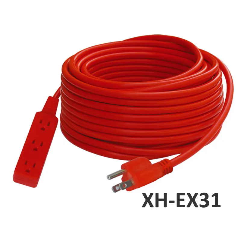 Factory cost 110V orange 1outlet with grounding US type outdoor use heavy duty power extension cable