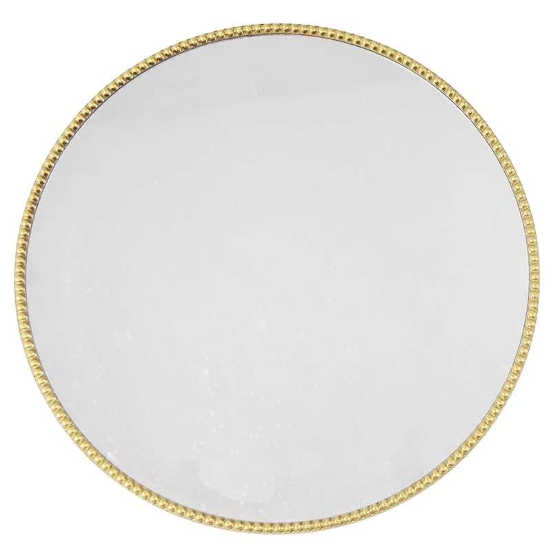50cm 2024 NEW Elegant Art Geometric Wall Mirrors Large Modern Luxury Gold Metal Round Hanging Mirror Home Decor Wooden House