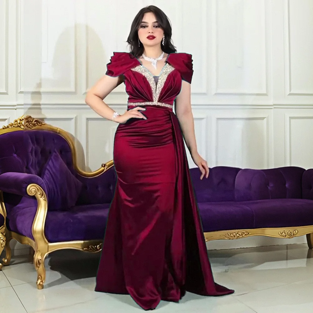 latest style trendy Champagne african evening dress turkish fat women evening dress big size floor-length evening dresses