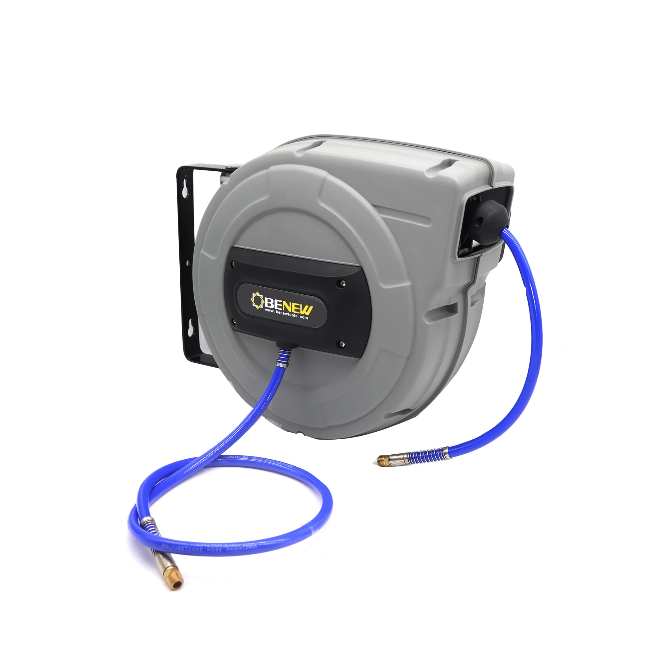 BENEW Factory Directly ZQ170 33FT Hybrid Polymer High Pressure 3/8' Coil Hose Pneumatic Compressed Retractable Air Hose Reel