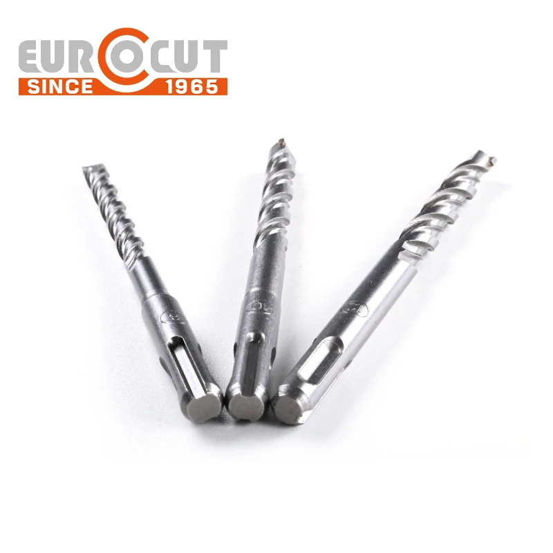 EUROCUT High Quality  SDS Plus Flat Type Hammer Drill Bit YG8C Tip 40 Cr Shank Rotary Concrete Drill Bit