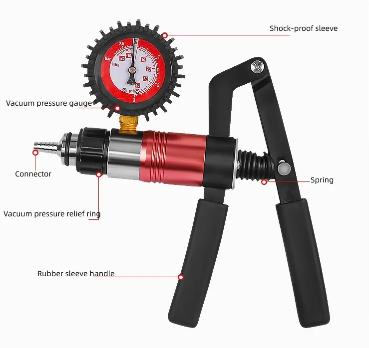 Professional Car Brake Fluid Bleeding Kit Vacuum Gauge Pump Sets