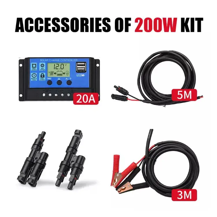 Jcns OEM High Efficiency 18V 200W Flexible Solar Panels For Camping/RV/Home/Water Pump