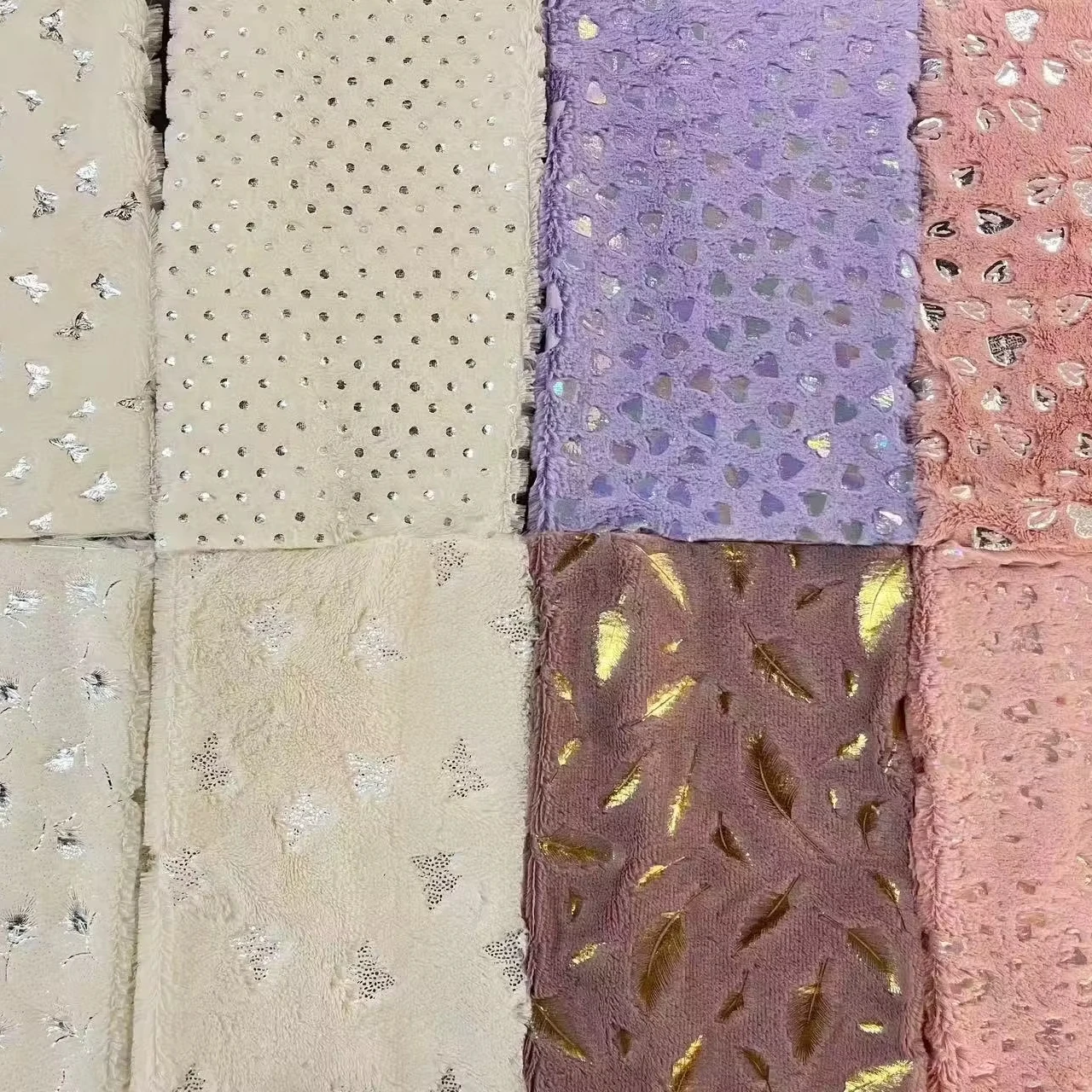 Good Hand-Feeling One Side Custom Color 160CM 260GSM Bronzing PV Fleece Fabric For Clothes