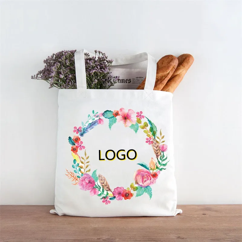 Low MOQ Wholesale Customized Tote Shopping Bags Cotton Canvas Tote Bags With Custom Printed Logo