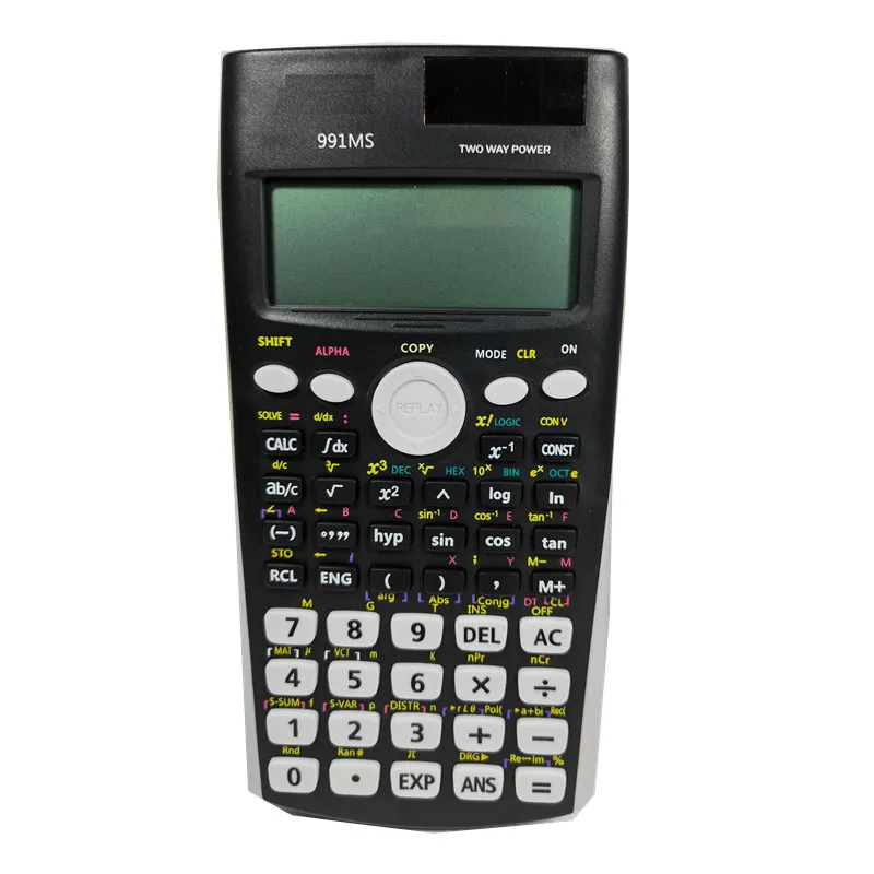 Portable scientific calculator 991MS 12 digits school engineering students battery solar sea freight cost calculator