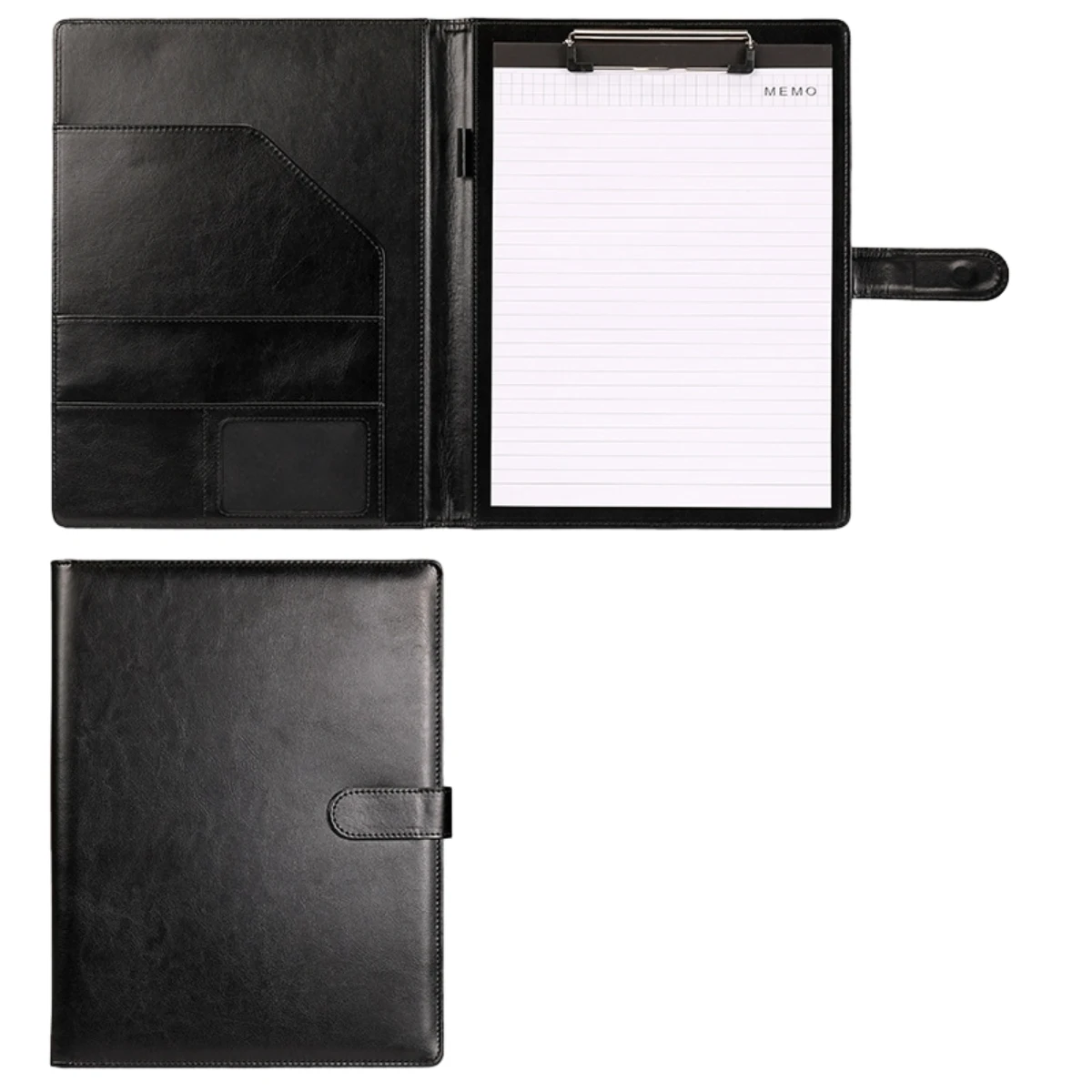 Business Office Multifunction Card Slot Calculator A4 pu Leather Portfolio File Folder