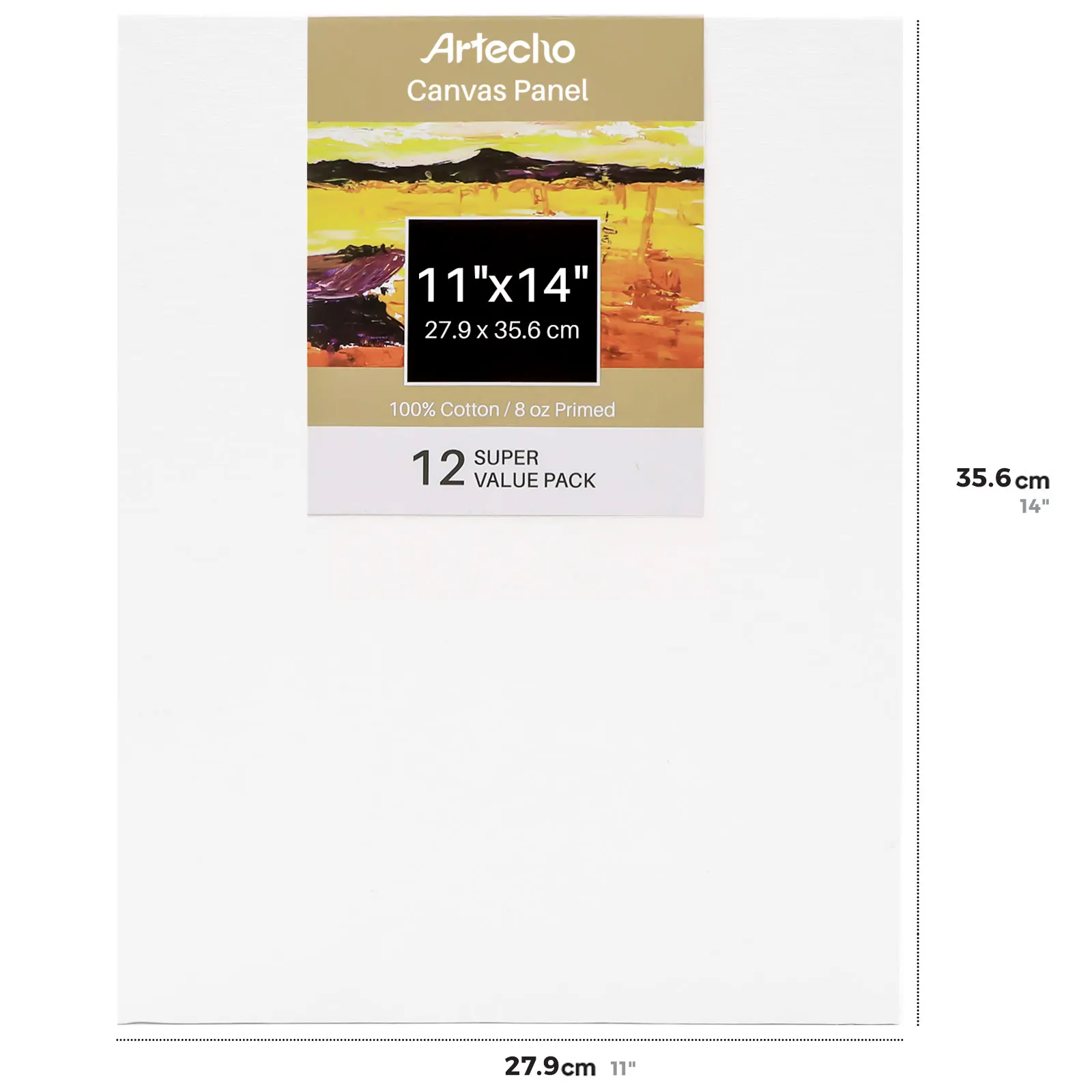 Artecho painting canvas pad/ Broads 8x10 IN  Blank 12 Pack,100% Cotton Blank Stretched Artist Canvas for Painting