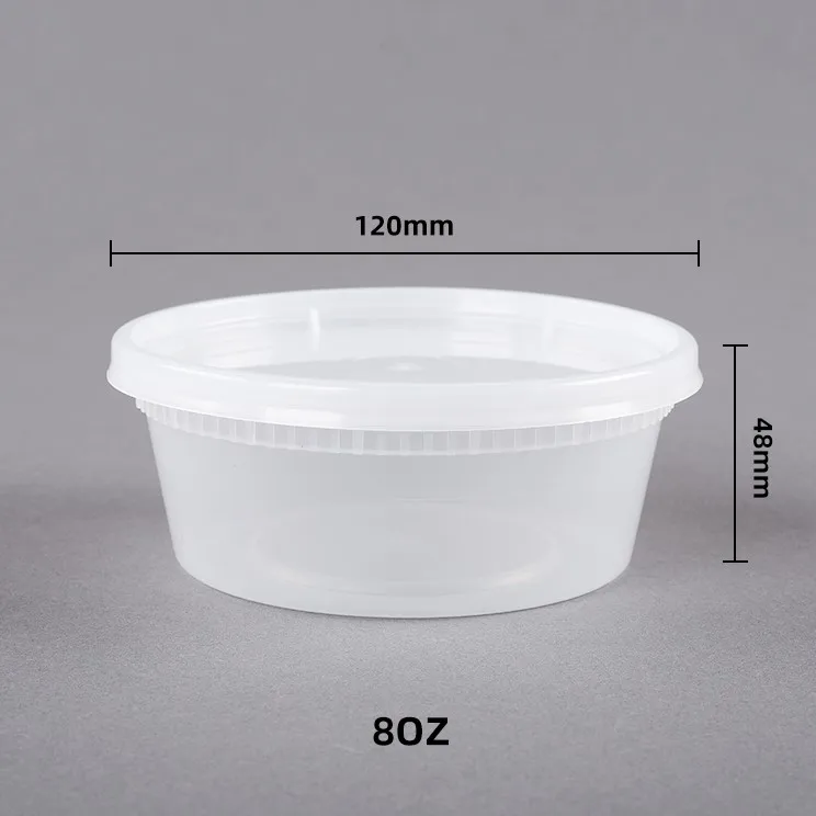 Microwave safe pp soup cup 12oz 16oz/24oz/32oz plastic deli plastic food container 8 oz