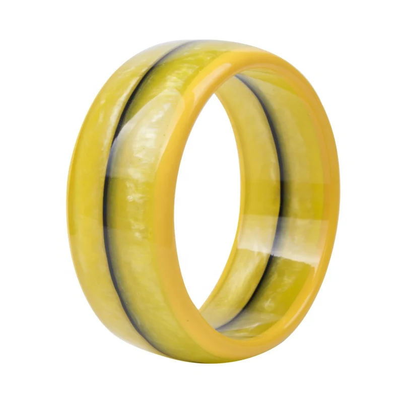 2019 Cheap Price Wholesales Jade Colour Resin Bangle Jewelry Multicolor combination Stripe Wide Bangle Jewelry