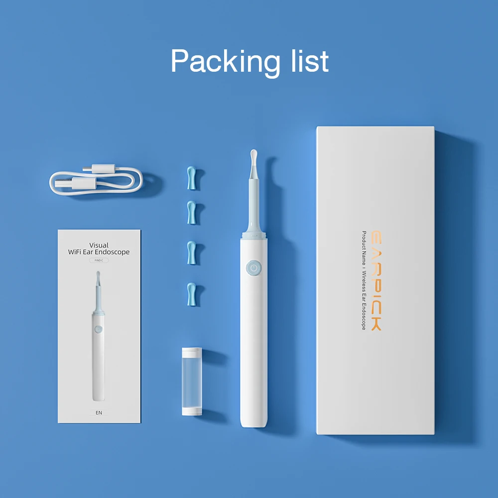 5 Million Pixels 1080P HD Ear Endoscope 4.0mm Camera Diameter Visual  Camera  Electric Earwax Remover visual ear pick