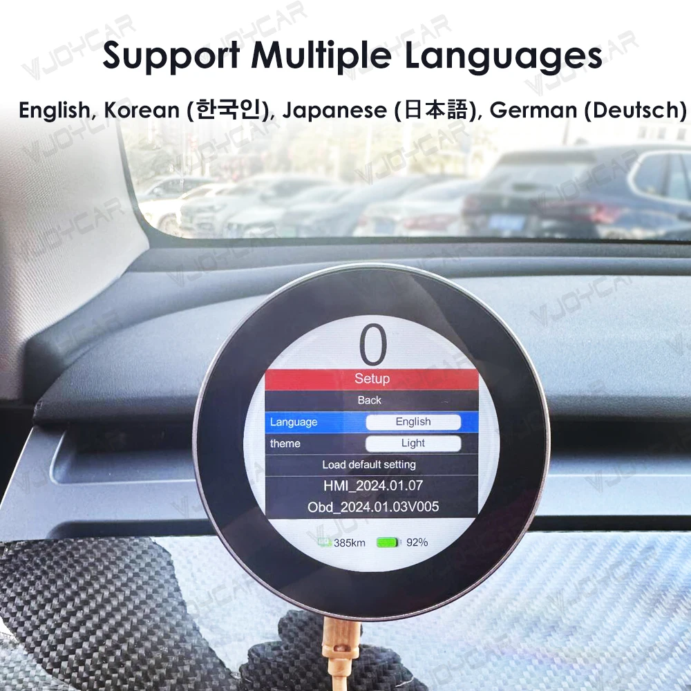 Vjoycar Dashboard Display 2.5inch Front Speedometer Wireless Charging For Tesla Model 3 Model Y Accessories 2023+