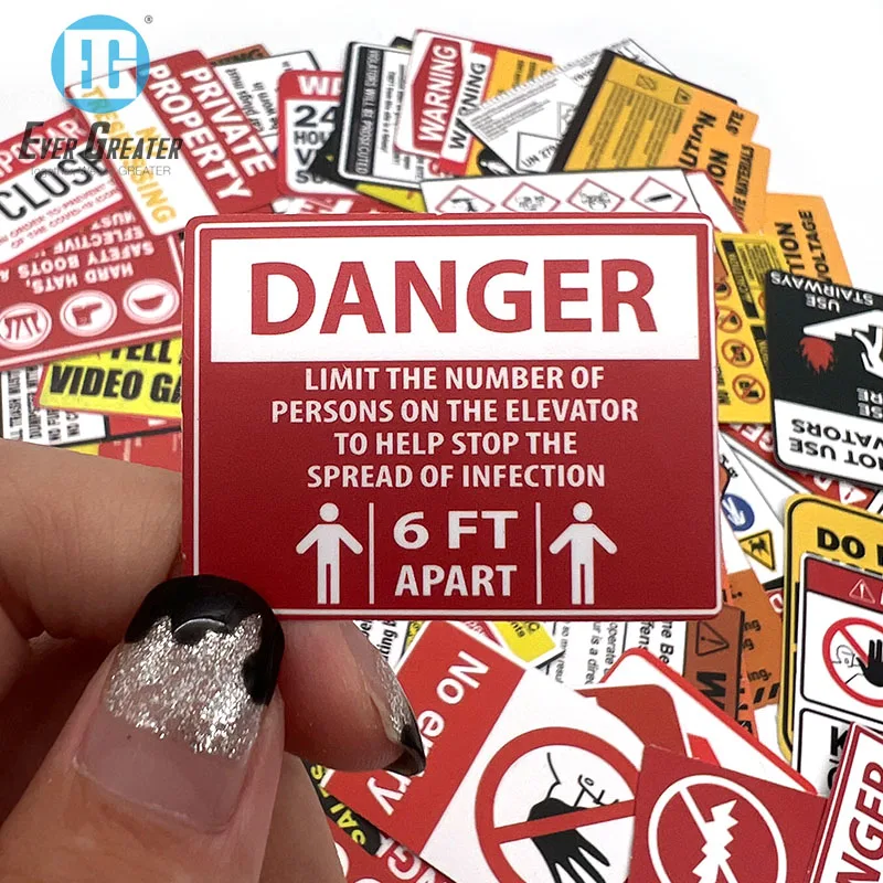 OEM&ODM Cheap Custom High Quality Double Printing Neat Edges Warning Labels