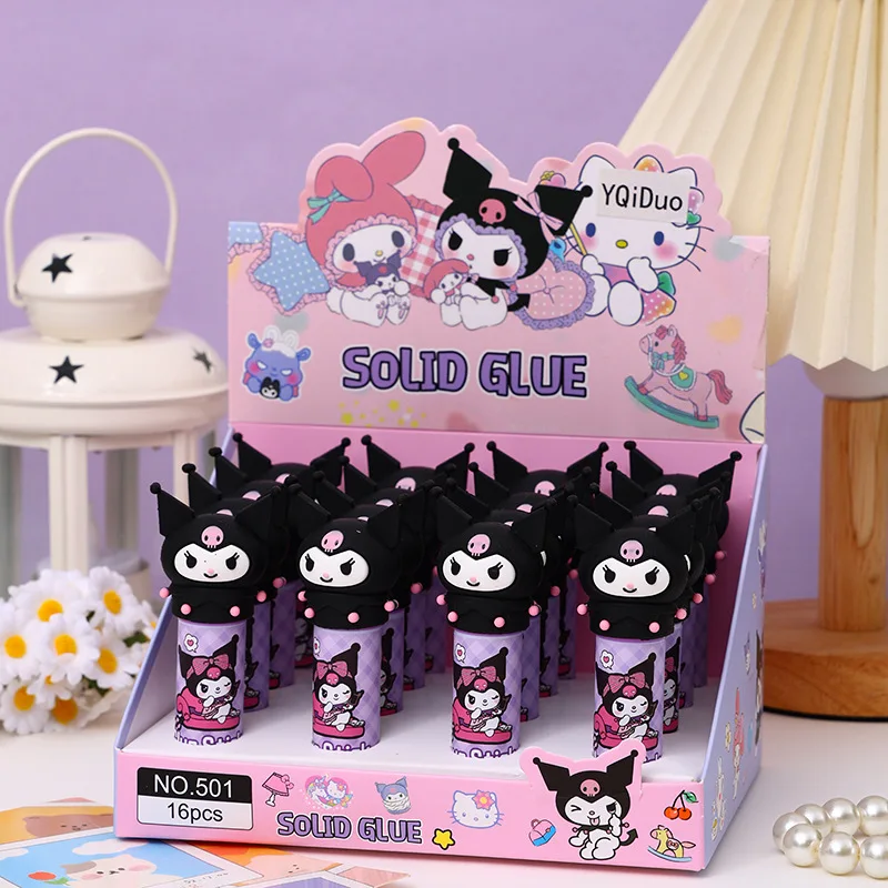 Wholesale Student School Stationery Kuromi Solid Glue Cute Mini Glue Stick KT Anime Solid Glue Stick for School Supplies
