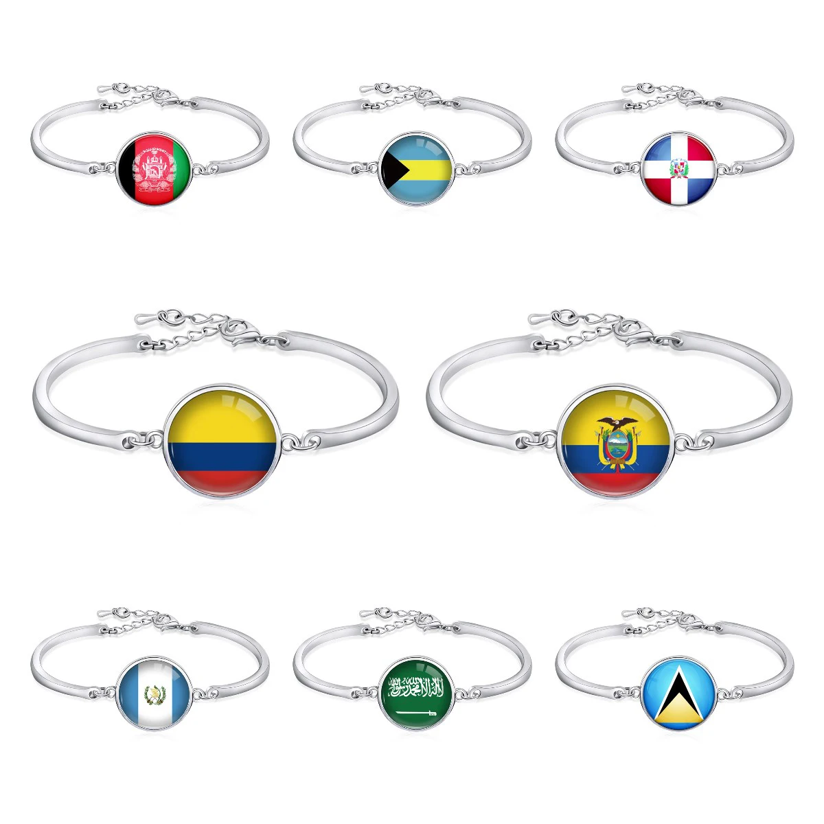 Manufacturer 223 Country Flag Venezuela Puerto Rico Germany Jamaica Yemen Africa Ukraine Ethiopia Eritrea Flag Bangle Bracelet