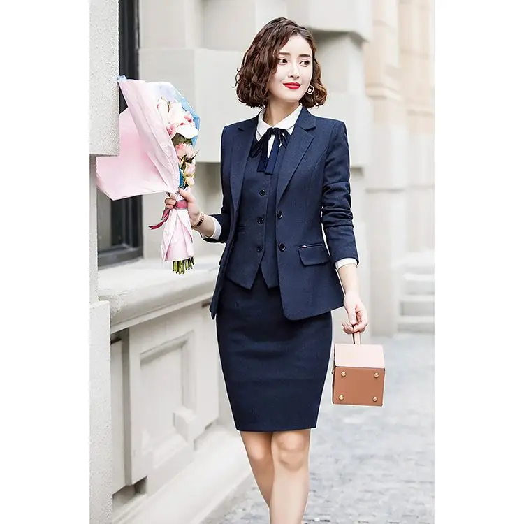 
Hat Woman Plus Size Skirt Blouse Sets African Suits Pencil Skirts Formal Clothing Net Deep Business Department 