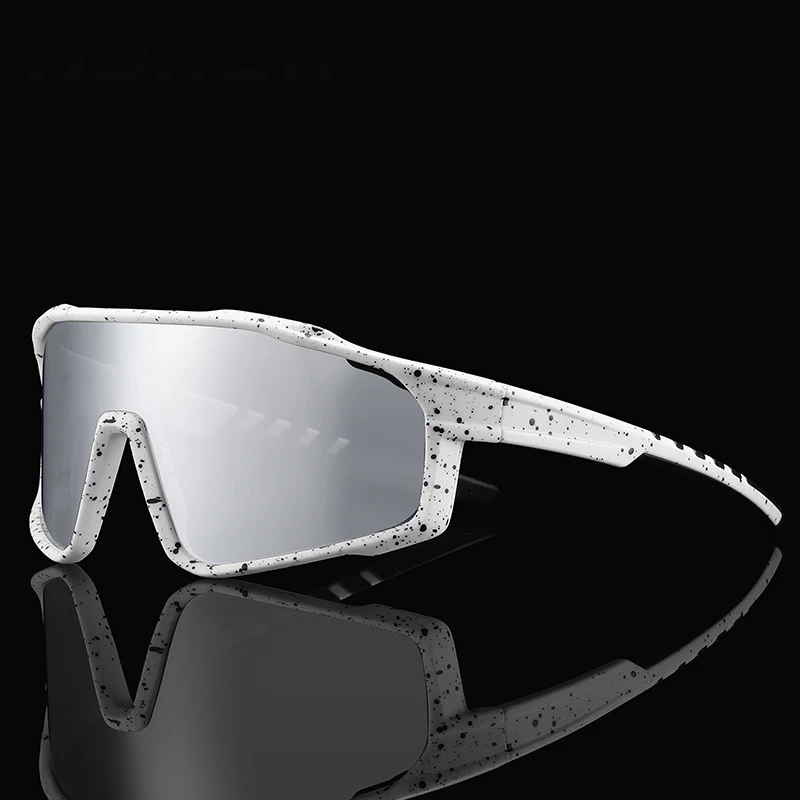 FW 3092 Fashion One Piece Mirror Lens Sun Glasses Wrap Around Men Women Cycling Sport Polarized Sunglasses Custom Logo