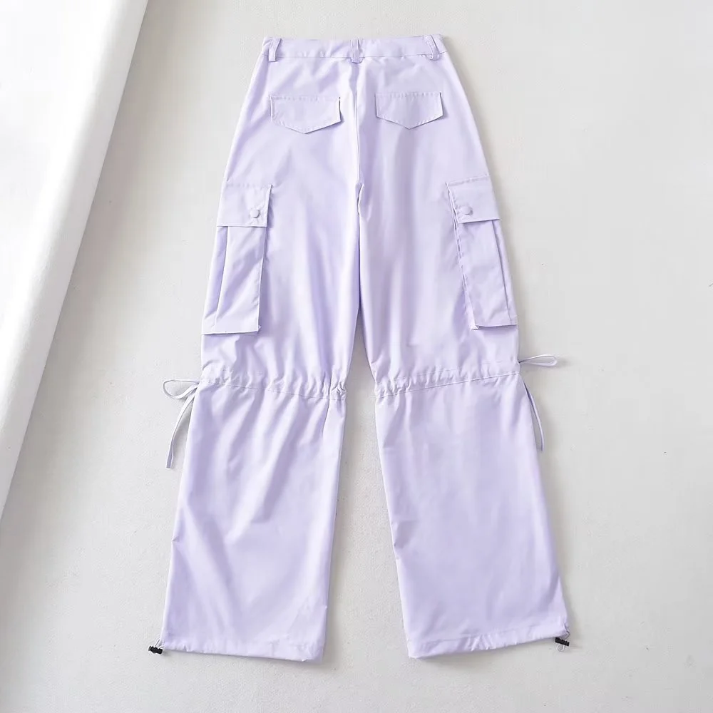 Women Outdoor Loose Soft Comfort Drawstring Lightweight Street Leisure Cargo Pants