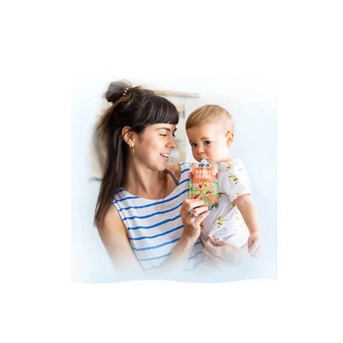 Baby side food portable suction bag fruity Ingredients fruit purees Nutrition Peach Nectarine Quinoa DHA 120g FUNCH Fruit Puree