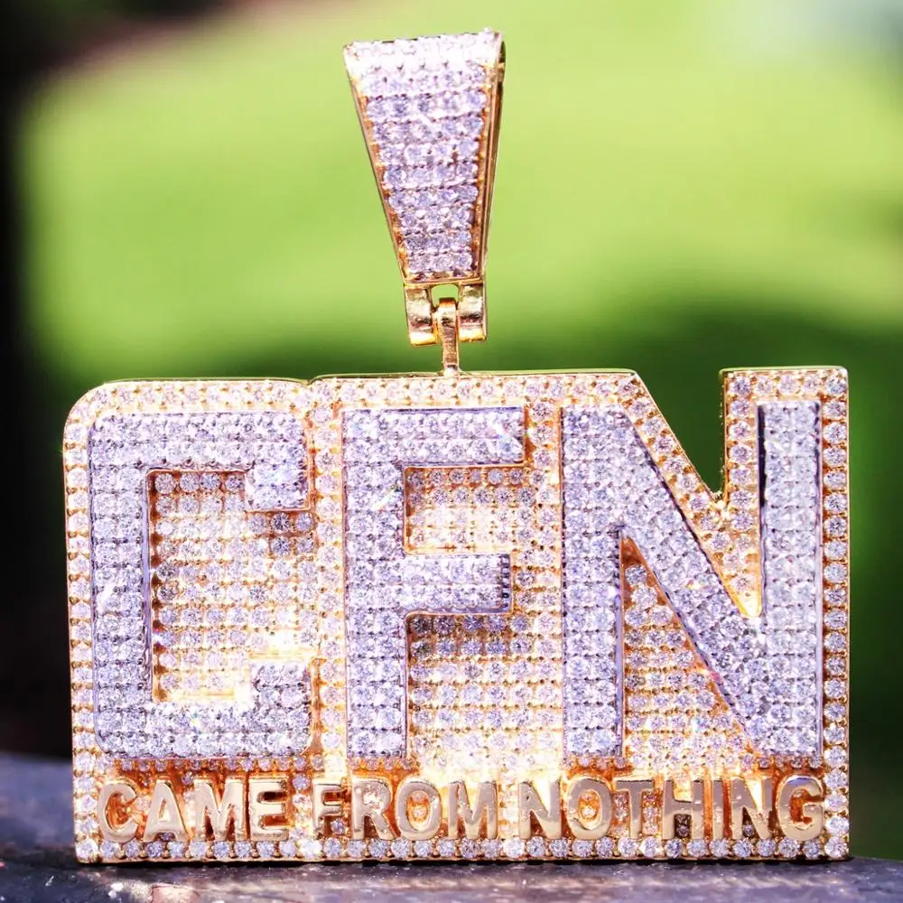 Модные ювелирные изделия на заказ 2022 в стиле хип-хоп из стерлингового серебра 925 пробы двухслойный кулон ручной работы с