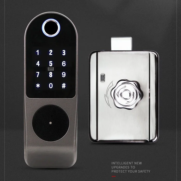 Tuya Version Digital Fingerprint EELI ATOM Brand Name Rim Door Lock Card Smart Biometric Security Locks Door