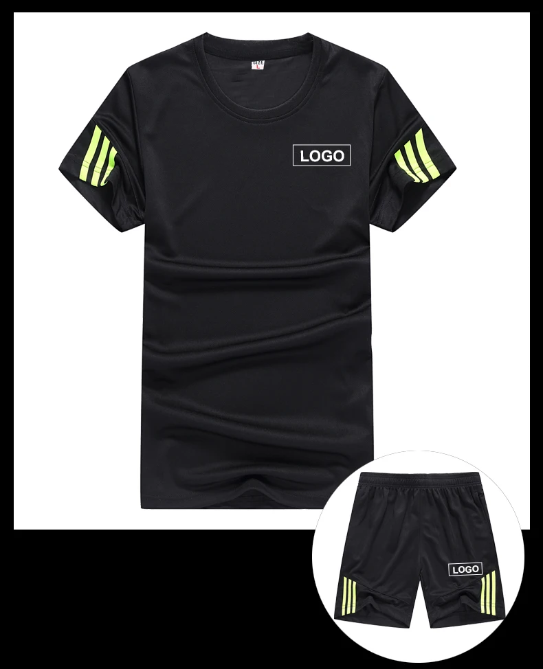 Best Selling Outdoor Fitness Gym Jogging Suits Breathable Mesh Soccer Jersey And Training Shorts Set 2 Piece Mens Tracksuit