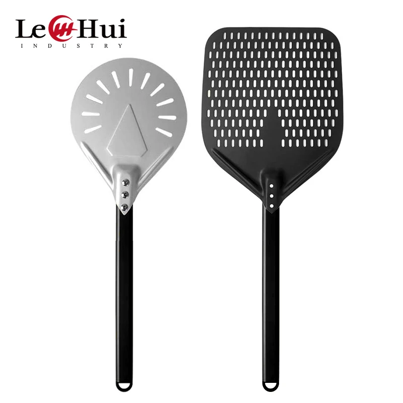 pizza peel set silver  black square round folding pizza shovel 7' 8' 9' 12' 14'16' pizza paddle peel
