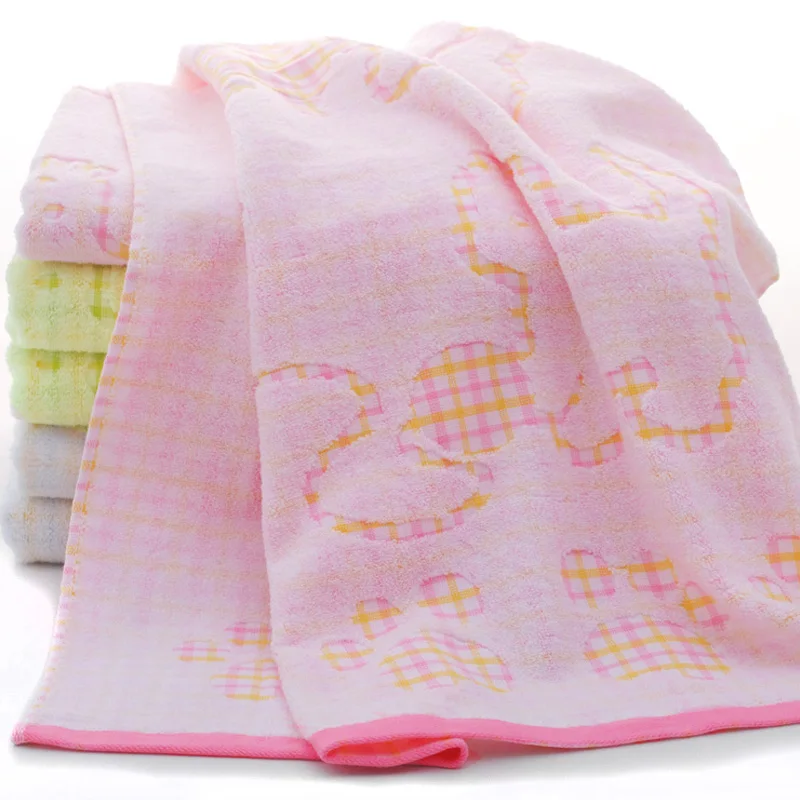 Kid Bath Towel 100% Cotton Super Soft Towel Zero Twist Yarn Kitty Jacquard