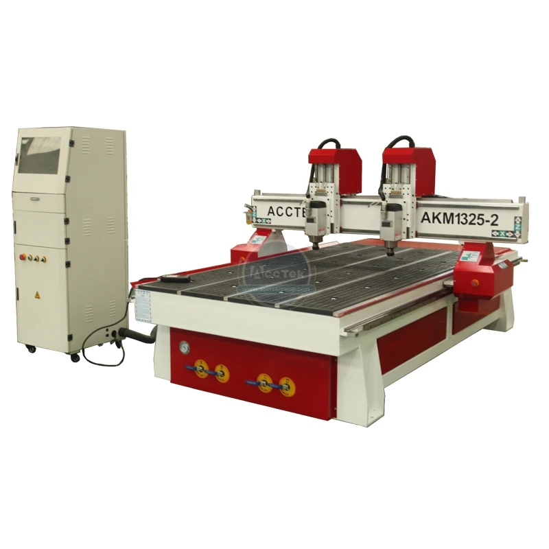 Heavy duty structure design 1325 two heads cnc router wood lathe taiwan /wood carving cnc router 1300*2500mm
