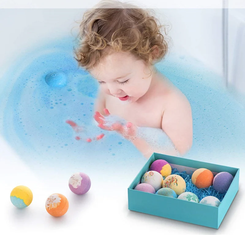 OEM Wholesale private label Moisturizing Organic Essential Oil Vegan Colorful Handmade Bath Bombs with Bubble Bath Fizzies