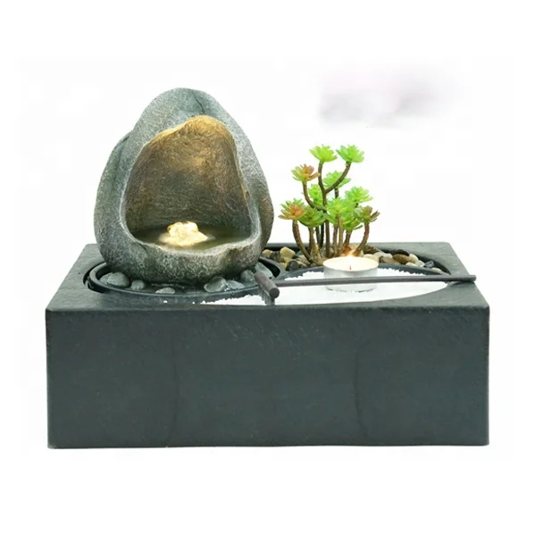 Rock Style Polyresin Water Fountain ZEN Garden Sand Board  for Home and Garden Decoration