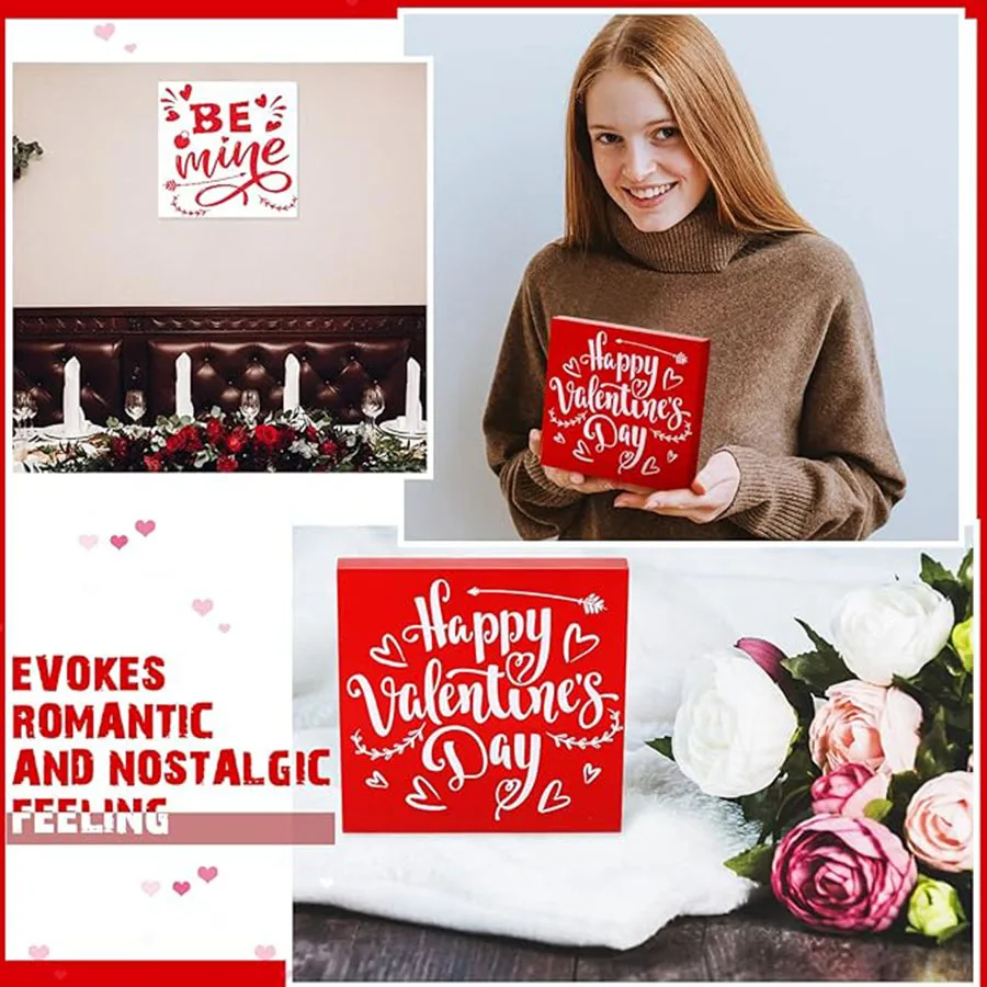 Hot Selling Valentines Wood Sign Love Block Table Sign Family Room Bedroom Wedding Sweet Home Decor