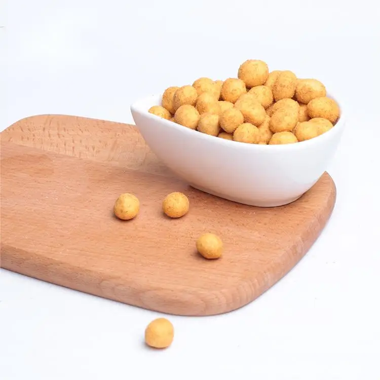 Hot Sale Roasted Coated Crispy Fry Peanuts Snack Sweet Corn Peanut Cracker Flat