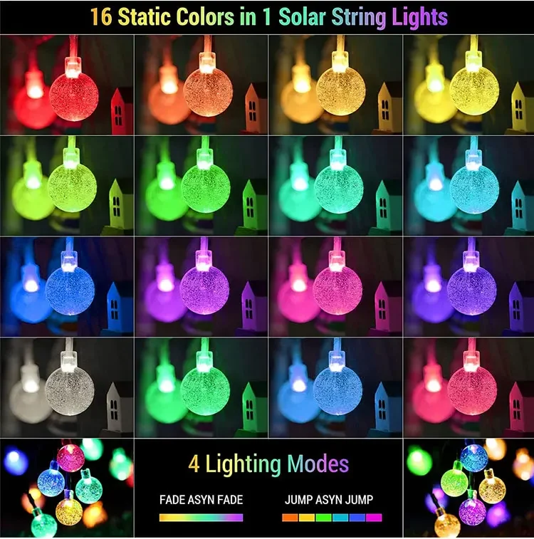 WTL ODM OEM Bulb LED String Light Outdoor Lantern Lawn Lamp Garden Decoration Christmas Decorative Lighting Solar Firefly Lights