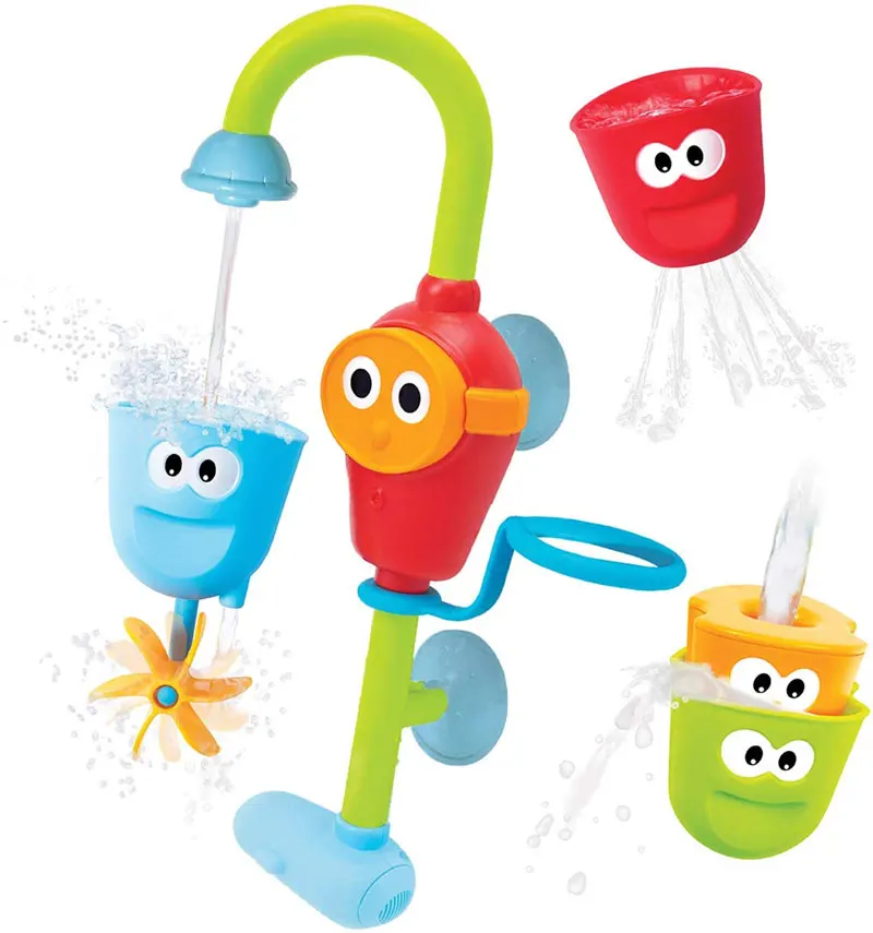 Manufacturer Three Stackable Cups PlasticBath Toy Water Connecting Pipe Toys For Kids